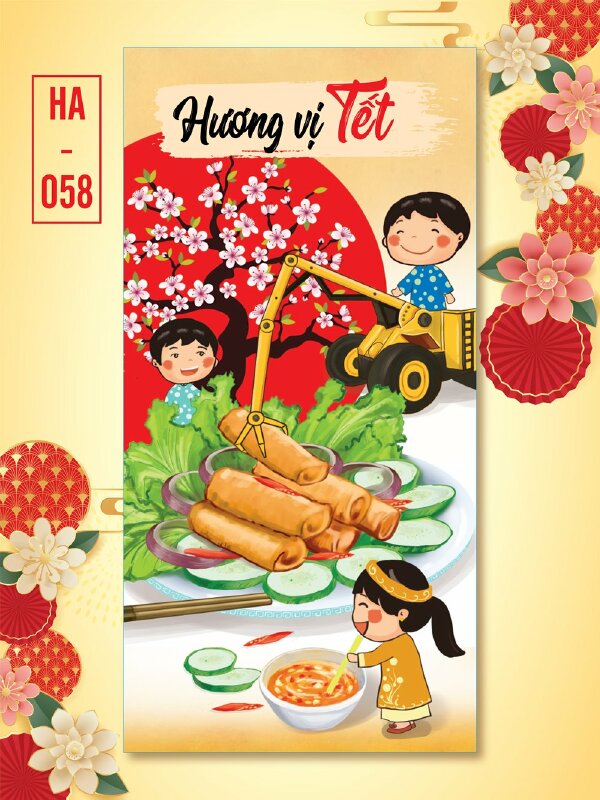 Xuân Bình An Xuân Về Bên Khóm Trúc Xanh Ta Về Bên Mái Nhà Tranh Mẹ Hiền - Mã HA056 - INKTS2615