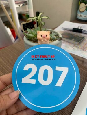 In tem tròn số thứ tự từ Decal sữa dầu mờ, đường kính 10cm, có bế theo viền - INKTS1677
