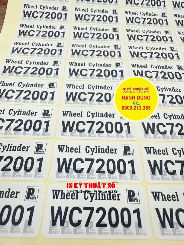 In tem giấy Decal dán sản phẩm xi lanh bánh xe, bế từng tem, giao tờ A3 - INKTS2885