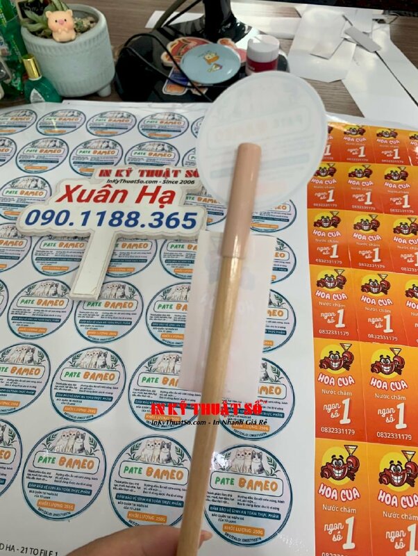 In tem Decal trong số lượng ít, tem logo công ty thiết kế thi công nội thất - INKTS1855