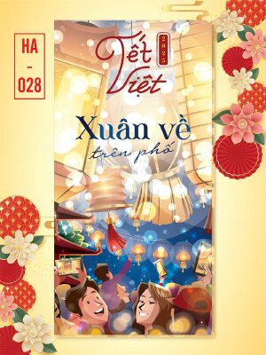 Thiết kế bao lì xì hiện đại Tết Việt Xuân Về Trên Phố - Mã HA028 - INKTS2666