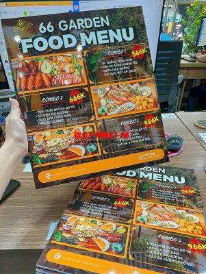 Làm menu làng ẩm thực, menu tấm cầm tay Food Menu, in PP bồi formex 5li cáng màng bóng chống nước - INKTS2909
