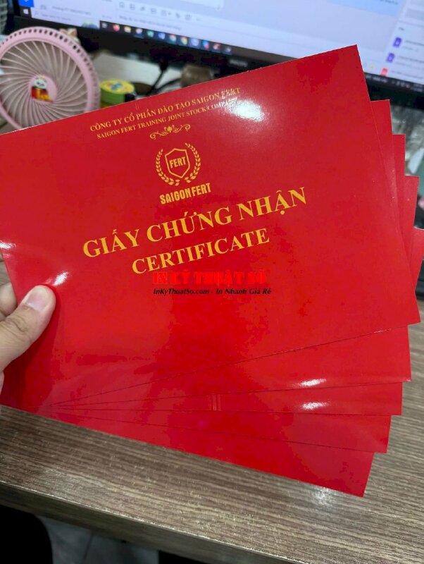 In phôi giấy chứng nhận certificate Đã hoàn thành khóa huấn luyện cho công ty, doanh nghiệp - INKTS3011