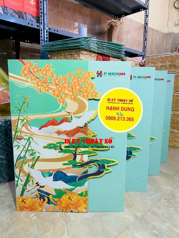 In nhãn UV DTF logo công ty, thương hiệu dán hộp quà tặng, túi giấy đựng quà tặng đối tác, nhân viên - INKTS2980