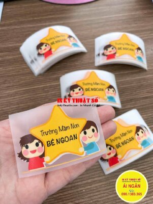 In logo Pet nhiệt ủi áo đồng phục trường Mầm non, khách tự ép - INKTS2017
