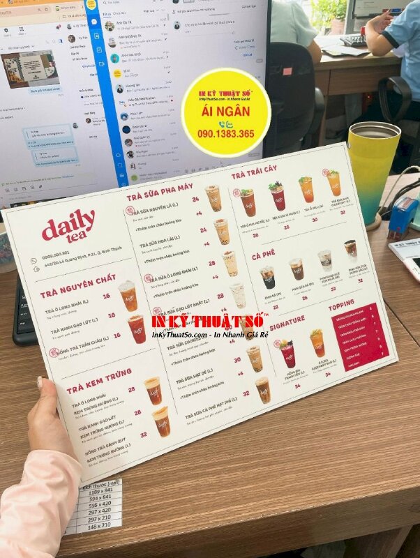 In quyển menu nhựa A4 quán hải sản tươi sống thịt rừng, hàng gửi đi Ninh Thuận từ TPHCM - INKTS1715