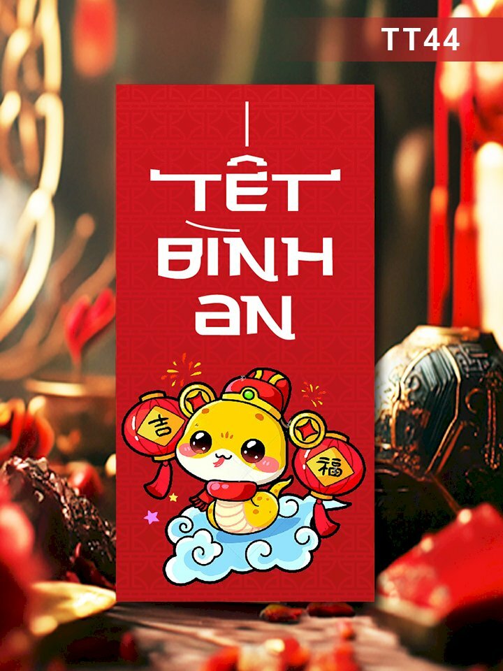 In bao lì xì đỏ trơn Tết Ất Tỵ Là Phải Lì Xì - Mã TT42 - INKTS2659