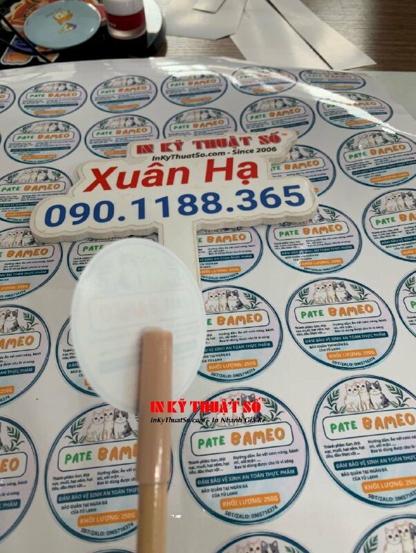 In tem Decal trong số lượng ít, tem logo công ty thiết kế thi công nội thất - INKTS1855
