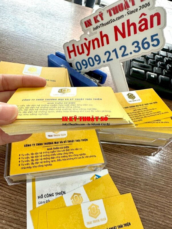 In danh thiếp ép kim, danh thiếp Giám đốc công ty nhà thầu cơ điện - INKTS2826