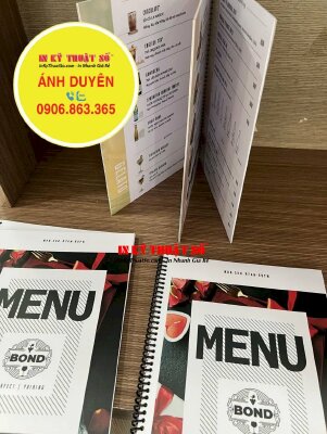 Làm quyển menu nhựa PVC cho quán Cafe Bistro - INKTS1902