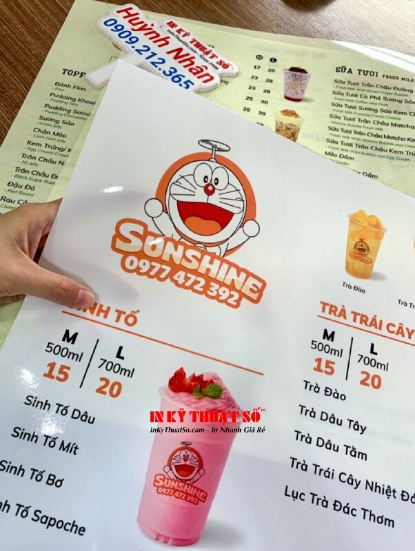 In tem nhãn sticker trái cây, sticker dưa lưới, sticker dừa sáp từ Decal sữa, bế theo viền - INKTS1669