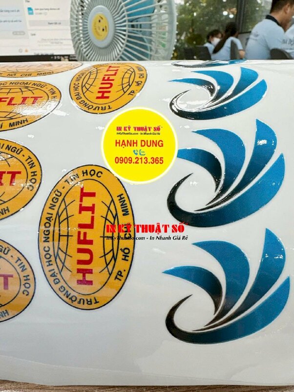 In nhãn UV DTF logo công ty, thương hiệu dán hộp quà tặng, túi giấy đựng quà tặng đối tác, nhân viên - INKTS2980