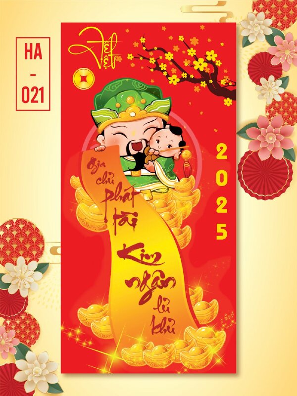 In bao lì xì giấy Kraft Xuân An Khang - Mã PT24 - INKTS2480