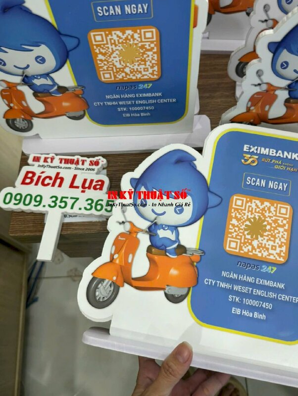 In thẻ tích điểm có mã QR code và mã Barcode, in thẻ nhựa PVC bo góc, đánh sổ nhảy - INKTS1866