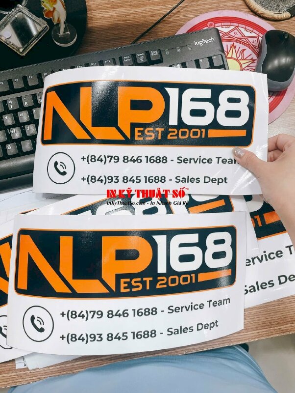 In Decal nhựa trong suốt logo quán coffee take away Daklak dán ly caffe mang đi - INKTS1964